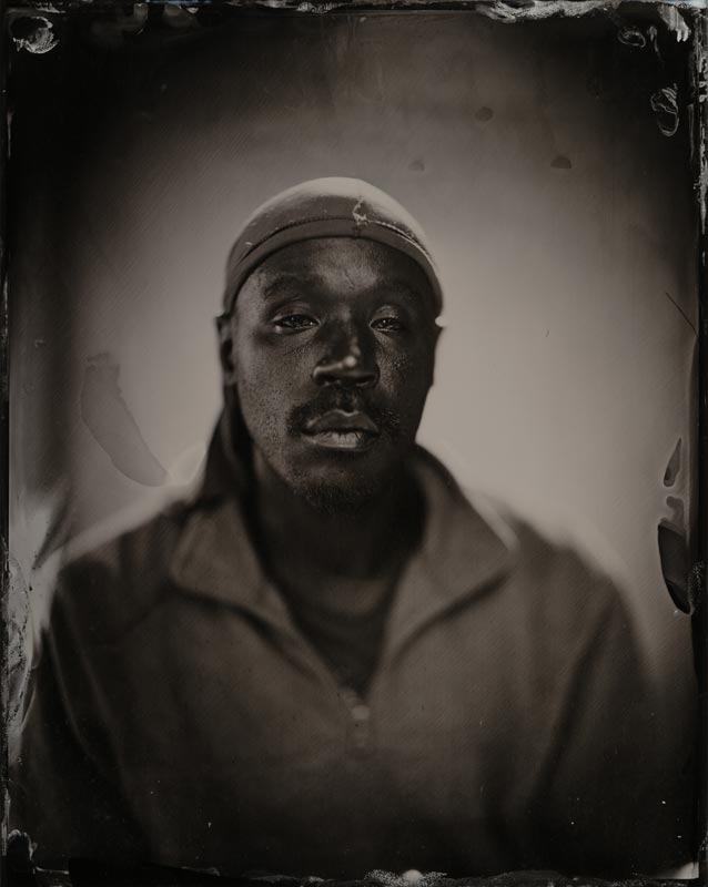 wet plate collodion portrait of homeless man carlos