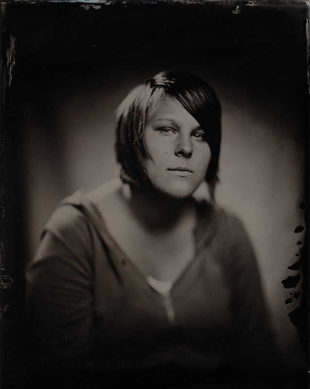 wet plate collodion portrait of homeless woman elizabeth