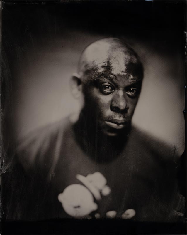 wet plate collodion portrait of homeless man shawn j