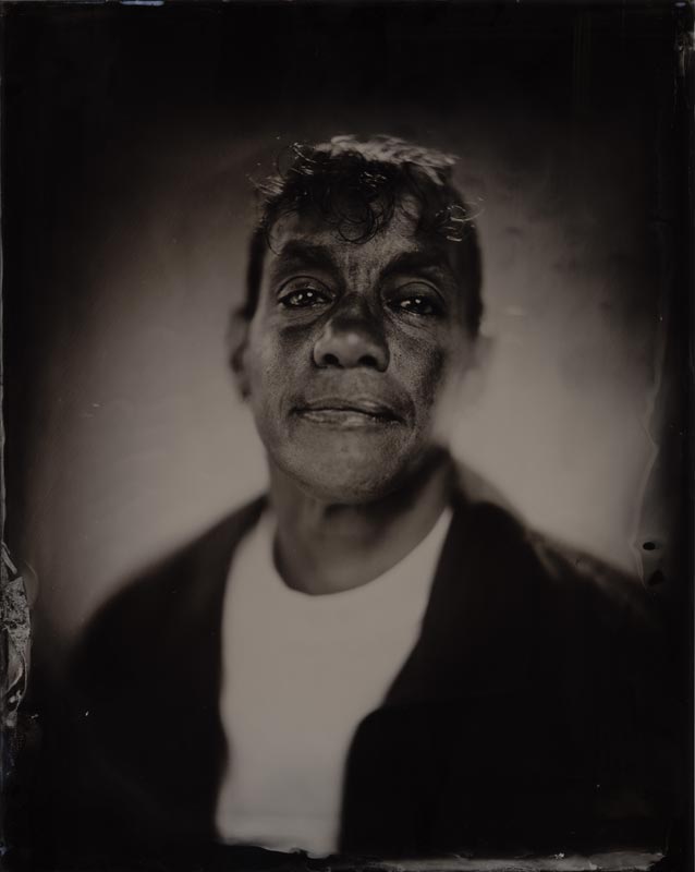 wet plate collodion portrait of homeless woman deborah